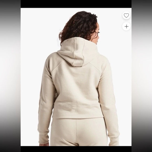 Public Rec Luxe Fleece Cropped Hoodie in Ivory 
size Small - Picture 3 of 12